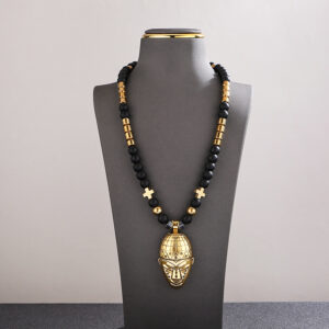 Gold African Pendant Necklace