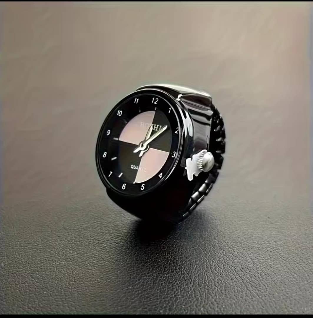 Black Bozhi Ring Watch (Black and Pink)