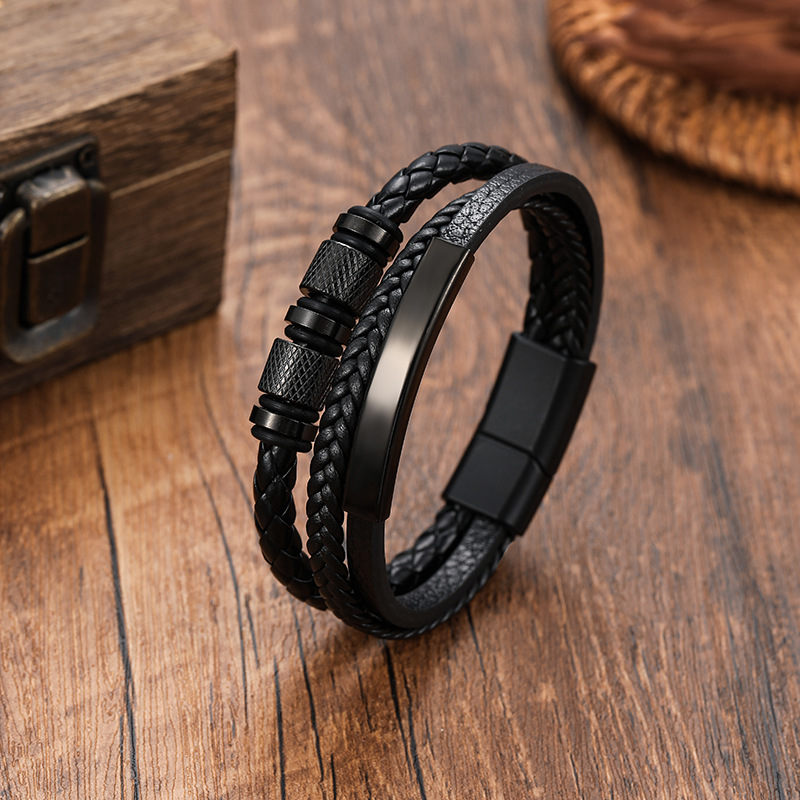 Black Edge Braided Bracelet