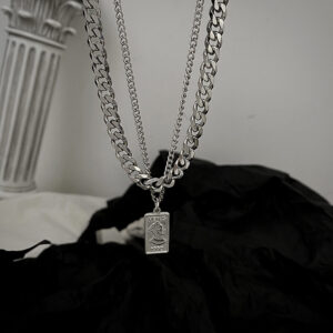 Venus 1990 Double-Layer Silver Chain Necklace (S925)